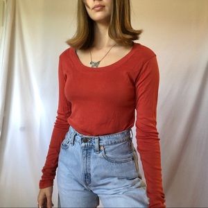 coral long sleeve tunic